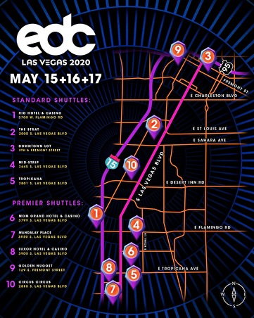 plattegrond Electric Daisy Carnival