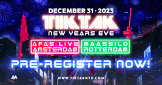 TIKTAK New Years Eve keert terug naar Amsterdam en Rotterdam