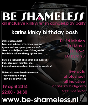 Be Shameless · All inclusive kinky/fetish dance and play party