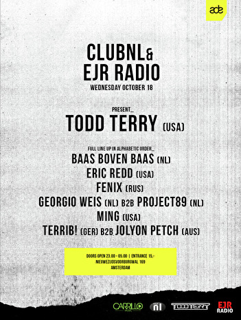Club NL & EJR Radio presents Todd Terry