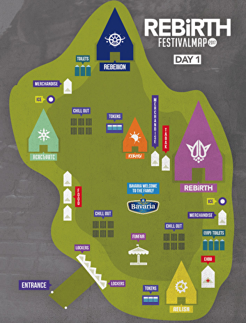 plattegrond Rebirth Festival