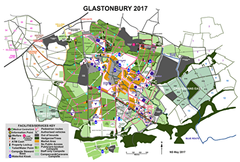plattegrond Glastonbury Festival