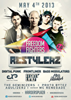 Freedom Fighters Frontliner, Digital Punk en Bass Modulators te gast op Restylerz 2.0