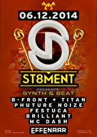 ST8MENT presents Synth & Beat op 6.12.14: Line-up, tickets & meer